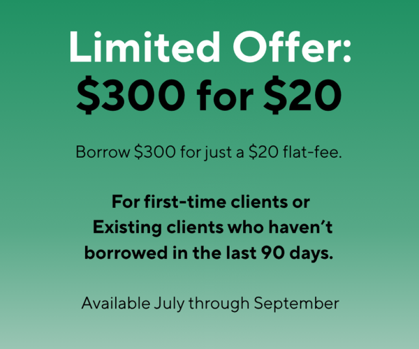 Borrow $300 for a $20 Fee. (5)