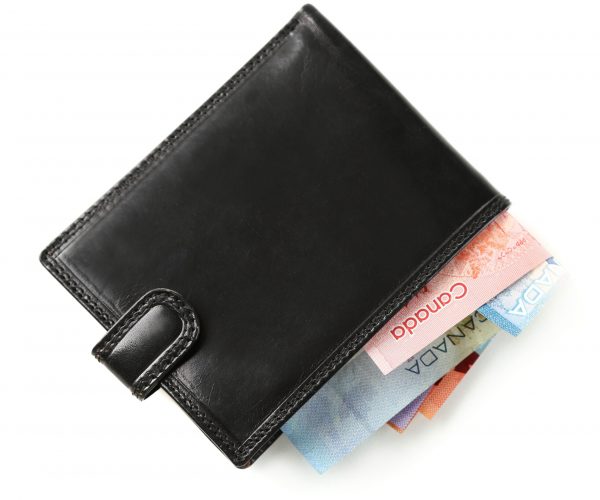 Male,Wallet,With,Canadian,Dollars,,Isolated,On,White